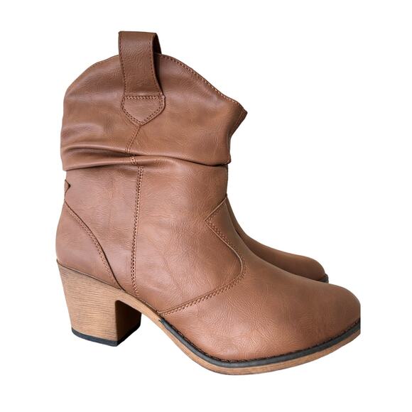 Charles Albert Women's Western Cowboy Boots Brown Mid-Calf Pull On SZ 10 - Picture 11 of 13